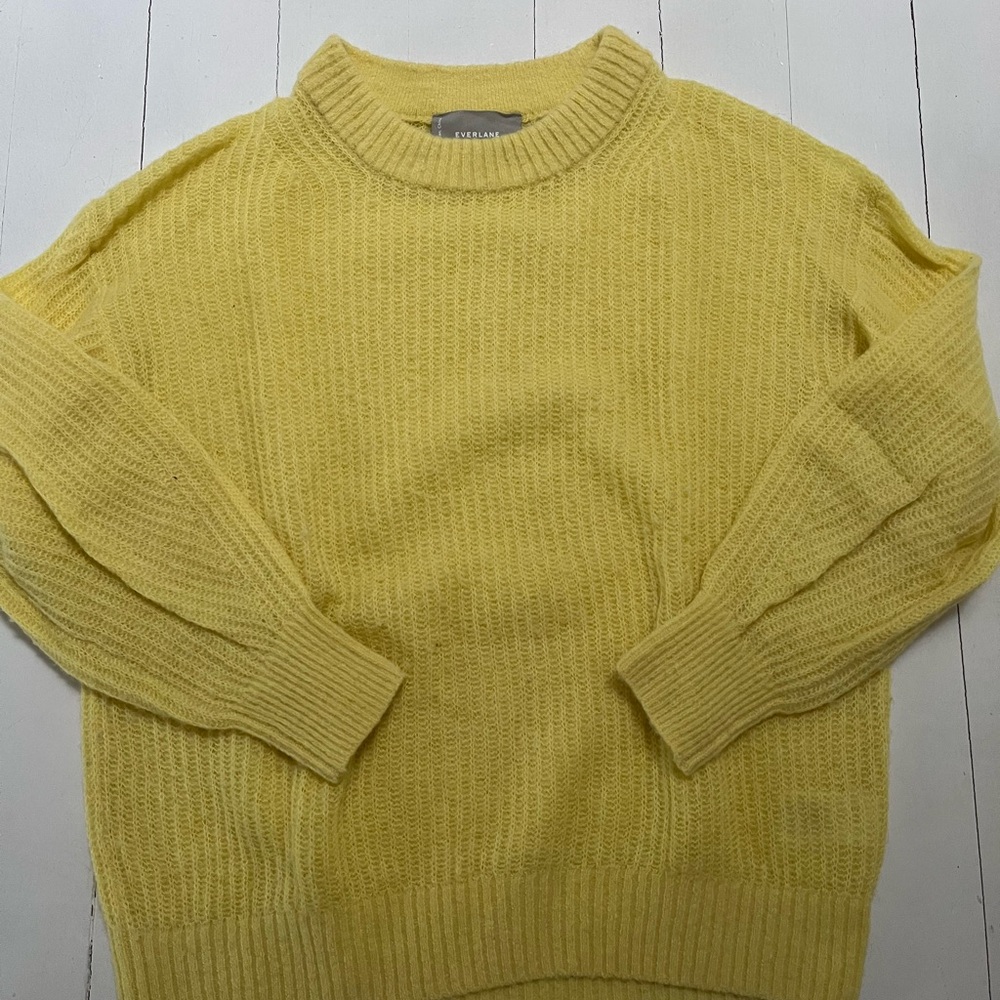 Everlane Lemon Ribbed Alpaca Crewneck Sweater